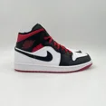 thumbnail image 1 of Ni - ke Ni - ke Air Jordan 1 Mid Black Toe DQ8426-106 White Gym Red Mens US 10.5 UK 9.5, 1 of 5