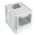 thumbnail image 3 of BingoPaw Cat Litter Box Enclosed Kitty Toilet Box with Trays Skylight Door Smelless Large, 3 of 9