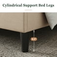 thumbnail image 5 of Amolife King Linen Fabric Upholstered Platform Bed Frame with Adjustable Headboard, Diamond Button Tufted Style, Beige, 5 of 8