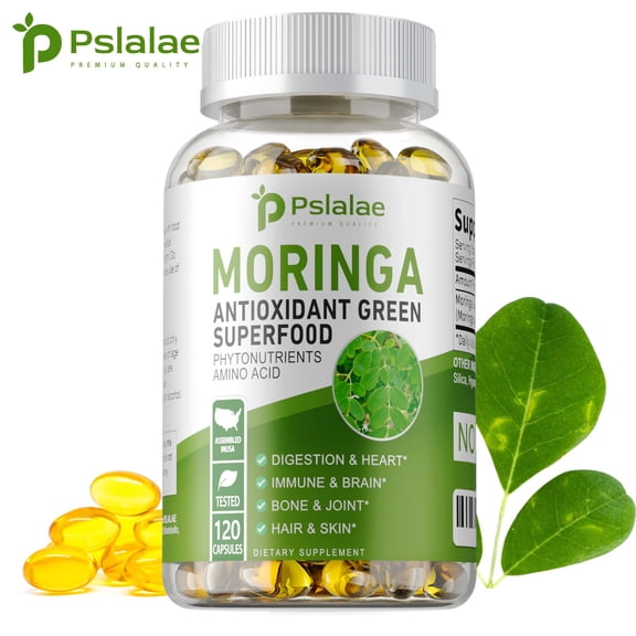 Moringa Capsules 1000mg - Immune System and Energy Support, Antioxidant - 120 Count
