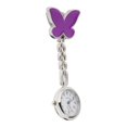 thumbnail image 1 of Reloj de enfermera de moda con batería y clip en forma de flor de cuarzo Púrpura, 1 of 9