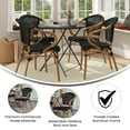 thumbnail image 4 of Merrick Lane Stacking Thonet French Bistro Dining Arm Chairs, Black/Natural Frame (Set of 4), 4 of 16