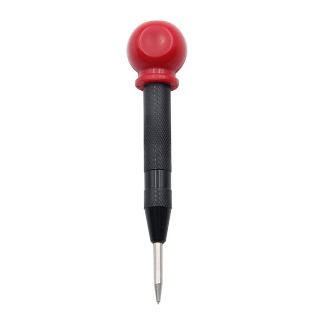 Kenally Punzón de pasador central automático, marcador de resorte General ajustable, carpintero, lápiz, broca, dispositivo de rotura de ventana, Artesanía Negro con gorras Kenally TO000266-04