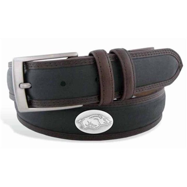 Arkansas Concho Two Tone Leather Belt, 38 Waist