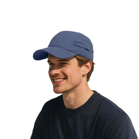 MIASHUI Men's and Women's Big Head Sun Hat Baseball Cap Summer Quick-Dry Adjustable Visor Cap for Outdoor Blue