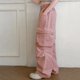 thumbnail image 5 of Odeerbi 5-16 Años Niñas Cargo Pantalones Deportes Pantalones Pierna Ancha Primavera Color Sólido Suelto Pantalones de Trabajo Con Múltiples Bolsillos, 5 of 5