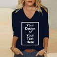 thumbnail image 4 of Summer Tops for Women Shirts for Women with Sleeves Tall Womens Shirts Big Shirt Lightweight T Medium Shirt Apparel T Womens Solid Women's Medium Active Tops Loose Fit Compression Navy 2XL, 4 of 8