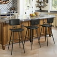 thumbnail image 6 of Dycanpo 30" Counter Height Bar Stools Set of 3, Faux Leather Upholstered Barstools, Black, 6 of 8