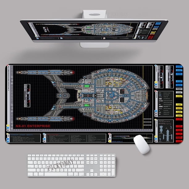 Alfombrilla de ratón de diseño de nave espacial para oficina, alfombra de escritorio de goma Natural, alfombrillas de escritorio para PC, alfombrillas de ratón grandes de 100x50cm qiuyongming unisex