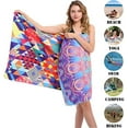 thumbnail image 2 of Microfiber Sand Free Beach Towel - 63" x 32" Oversized Quick Dry Travel Towels Super Absorbent Sandless Lightweight , Outdoor Extra Large Big Swim Towel for Adults Women Men - Bohemian Mandala, 2 of 6