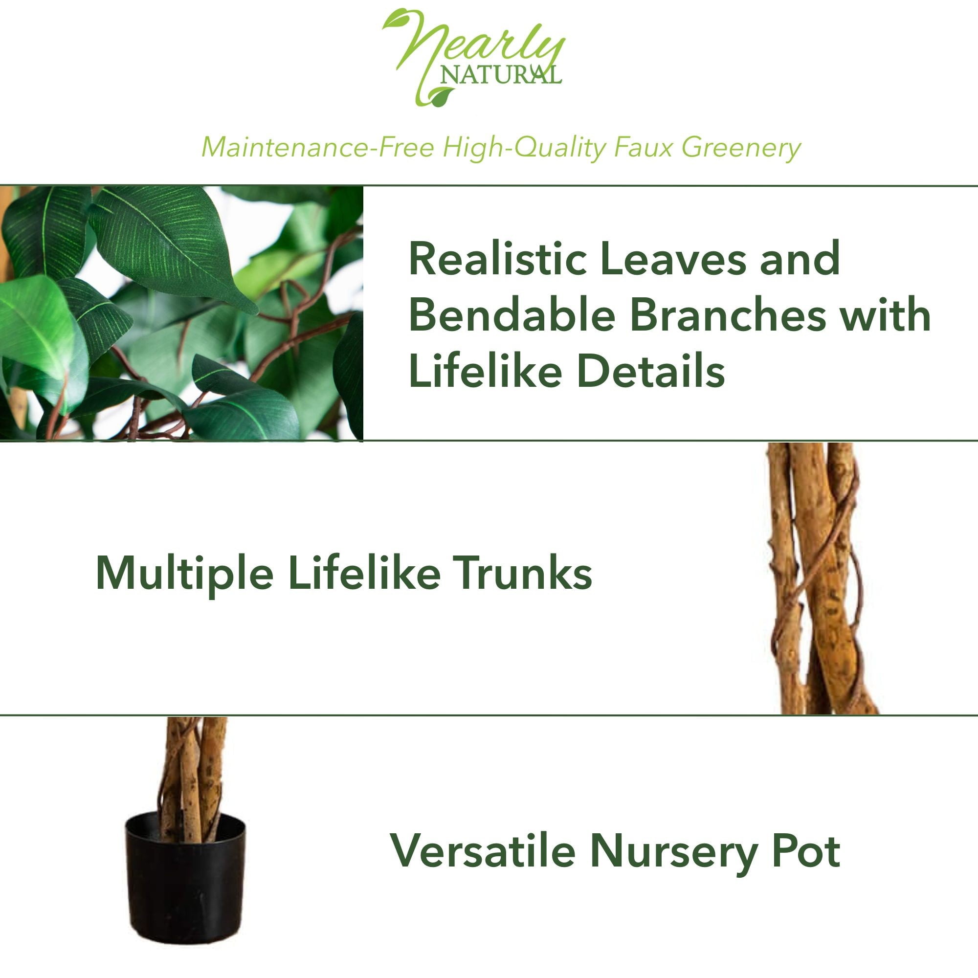 Nearly Natural 8' Ficus Artificial Tree