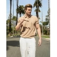 thumbnail image 3 of COOFANDY Mens Knit Polo Shirts Short Sleeve Ribbed Textured Polo Shirt Lightweight Casual Golf Shirts Collared T Shirt, 3 of 6