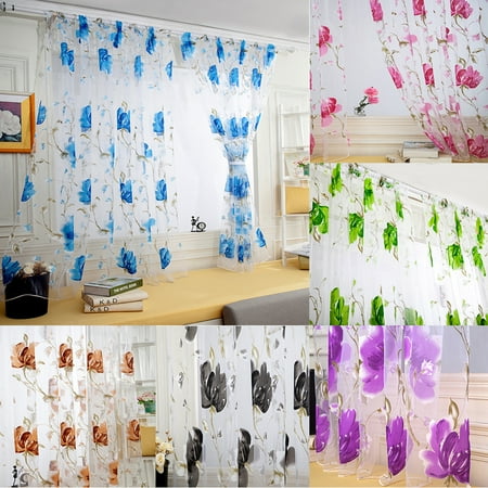 2 Panels Voile Curtains Home Door Window Balcony Drapes Modern