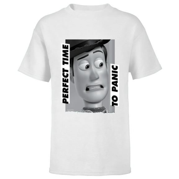 Disney and Pixar’s Toy Story Woody Perfect Time to Panic - Short Sleeve T-Shirt for Kids - Customized-White