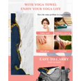 thumbnail image 5 of Navy Blue Gold Marble Yoga Towel for Hot Yoga Non Slip, Modern Abstract Marble Crack Texture Yoga Mat Towel Absorbent Yoga Sweat Towels Microfiber Hot Yoga Blanket for Bikram Pilates 26"x70", 5 of 7