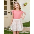 thumbnail image 4 of Arshiner Girls T Shirts Lace Petal Short Sleeves Kids Crewneck Casual Blouse Summer Tops Tees, 4 of 7
