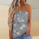 thumbnail image 2 of Gibobby Camiseta sin tirantes Bandeau para mujer, camiseta informal sin mangas para vacaciones de verano, camiseta holgada para vacaciones, blusa, camiseta sin mangas para mujer(Gris,XG), 2 of 5