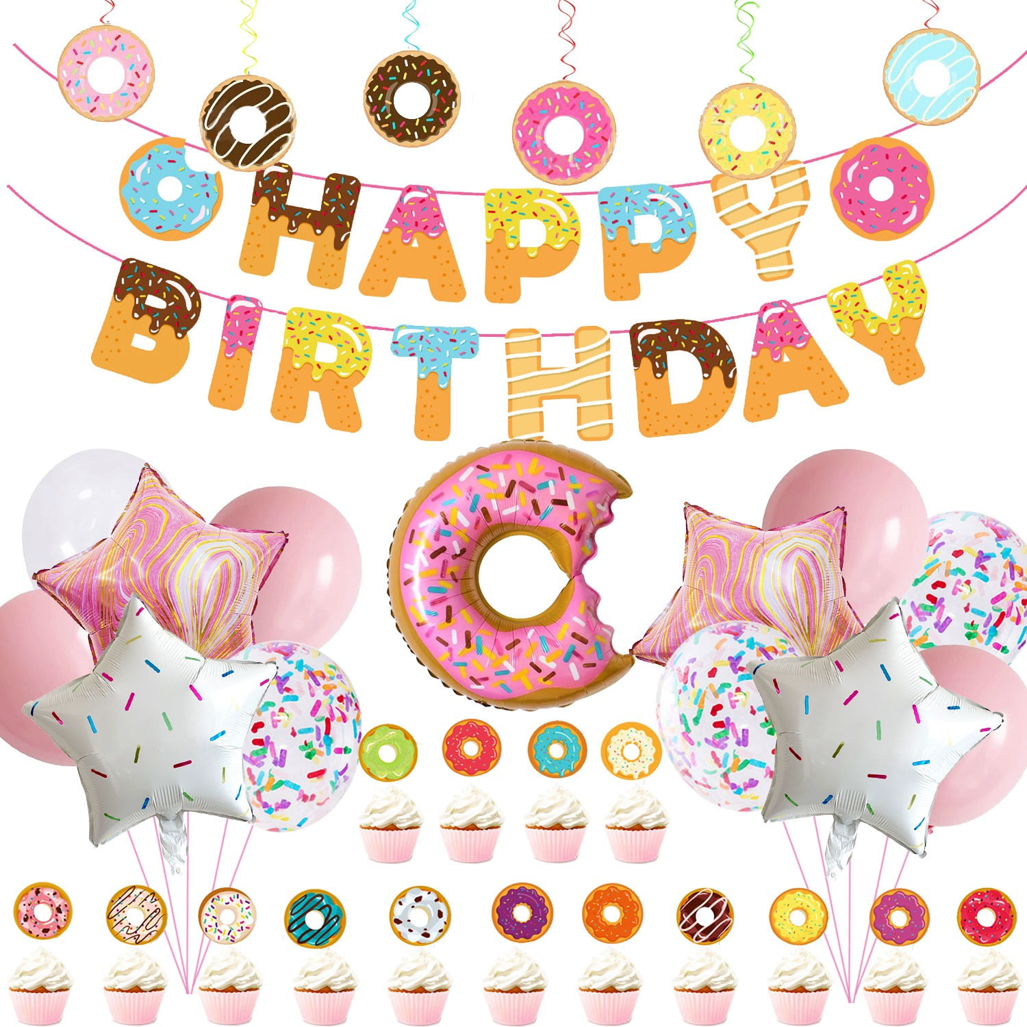 Donut Grow Up Party Supplies for Girl, Donut Birthday Party Decorations