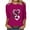 Hot Pink, variant on POTETI Womens Shirts Basic Winter Casual Printed T-shirt 3/4 Sleeves Blouse Round Neck Casual Blue Blouse for Juniors