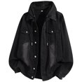 thumbnail image 4 of WRFWUL Mens Hooded Denim Jacket Faux Two Piece Long Sleeve Button Down Jean Coat Washed Trucker Coat, 4 of 4