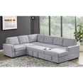 thumbnail image 3 of 115.5" Wide Fabric Linen Left Hand Facing Sectional Sleeper Sofa Bed-LightGray, 3 of 6