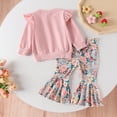 thumbnail image 6 of Toddler Baby Girl Clothes Smocked Girls Long Sleeve Tops Shirt Floral Print Bell Bottoms Pants Outfits Summer Clothes for 2-3 Years, 6 of 6