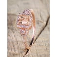 thumbnail image 2 of 1.25 Carat Peach Pink Morganite (emerald cut Morganite) and Diamond Engagement Ring in 10k Rose Gold, 2 of 2