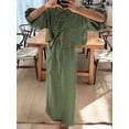thumbnail image 6 of Jaimenalin Women 2 Piece Skirt Sets Oversized Long Sleeve Top and Maxi Skirts Travel Vacation Set Green S, 6 of 7