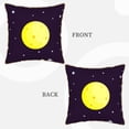 thumbnail image 7 of Velvet Decorative Throw Pillow Covers Set of 2, Soft Square Cushion Cover with Invisible Zipper Purple Moonlight Moon Stars Printing, 16"x16", 7 of 7