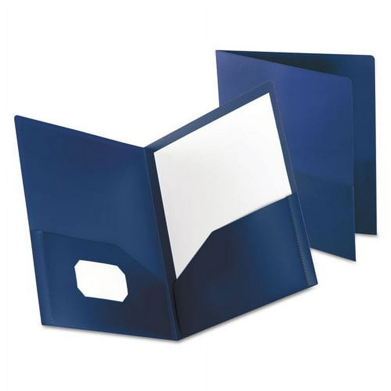 Poly Twin-Pocket Folder, 100-Sheet Capacity, 11 x 8.5, Opaque Dark Blue Poly Twin-Pocket Folder, 100-Sheet Capacity, 11 x 8.5, Opaque Dark Blue