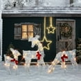 thumbnail image 3 of sunsanly 1 Pc/ 3 Pcs Metal Deer Decoration Outdoor Reindeer Statues with LED Light Easy Assembly Glowing Reindeer Ornament for Lawn Garden Yard, 3 of 8