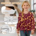 thumbnail image 5 of DISNIMO Deer Tree Print Girls Long Sleeve Shirts with Tie Hem Fall Casual Tops Round Neck Blouse Tops Loose Fits Pullover Tops for Kids Teens Youth, 5 of 8