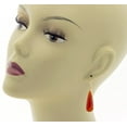thumbnail image 3 of 14k Yellow Gold Carnelian Earrings Orange Chalcedony Faceted Large Long Teardrop Briolettes Simple Dangles Designed for Adult Women, 3 of 5