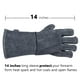 thumbnail image 3 of Guantes para parrilla y soldadura OZERO 932°F resistentes al calor, grises, 3 of 9