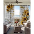 thumbnail image 3 of Farmhouse Sunflower Blackout Curtains 96 Inch Length 2 Panels Set, Vintage Daisy Butterflies Gray Wood Full Shading Curtains for Windows, Blackout Curtains for Bedroom Living Room 52"x96", 3 of 8