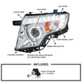 thumbnail image 4 of Spec-D Tuning LED Halo Chrome Housing Clear Lens Projector Headlights Head Lamps Compatible with 2007-2010 Ford Edge Left + Right Pair Headlamps Assembly, 4 of 6