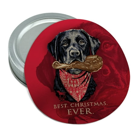 Best Christmas Ever Lab Dog Turkey Leg Round Rubber Non-Slip Jar Gripper Lid (The Best Turkey For Christmas)