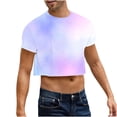 thumbnail image 2 of Blusas y camisas de manga corta y cuello redondo para hombre, blusas de verano con estampado y mangas cortas para hombre., 2 of 8