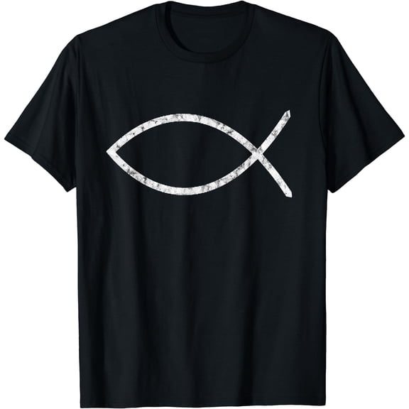 Jesus Fish Ichthy Ichthus Emblem Christian Faith Symbol T-Shirt Black Small