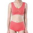 thumbnail image 5 of harmtty Women Bra Hollow Out Removable Pads Solid Color Seamless Japanese Korean Style Wire Free U Back Vest Brassiere for Daily Wear,Light Purple, 5 of 8