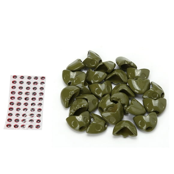 25Pcs/Bag Fish Sinker Weight Copper Alloy Fly Tying Sculpin Head Terminal Tackle Dark Green L