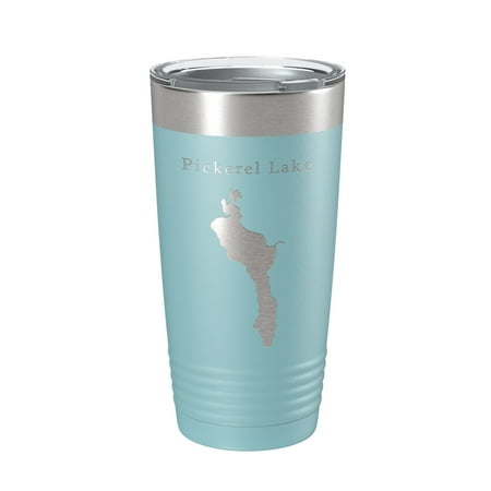 

Pickerel Lake Map Tumbler Travel Mug Insulated Laser Engraved Coffee Cup South Dakota 20 oz Light Blue