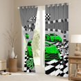 thumbnail image 3 of Manfei Kid Sports Cars Kitchen Curtains,Racing Track Print Black Out Curtains Pack of 2 (42x63 Each),Green, 3 of 7