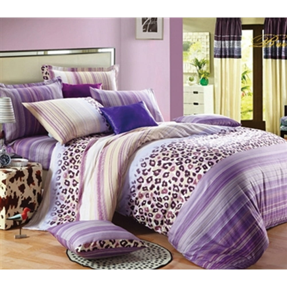 Lavender Leopard Twin XL Comforter