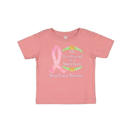 

Inktastic My Best Friend is a Survivor Breast Cancer Awareness Gift Baby Boy or Baby Girl T-Shirt