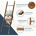 thumbnail image 3 of 5-Tier Blanket Ladder Wooden, 5.3FT(63'') Blanket Quilt Holder Rack Decorative Ladder, Easy Assembly, Rustic Farmhouse Ladder Shelf for The Living Room Bedroom Bathroom Home Decor, Brown, 3 of 8