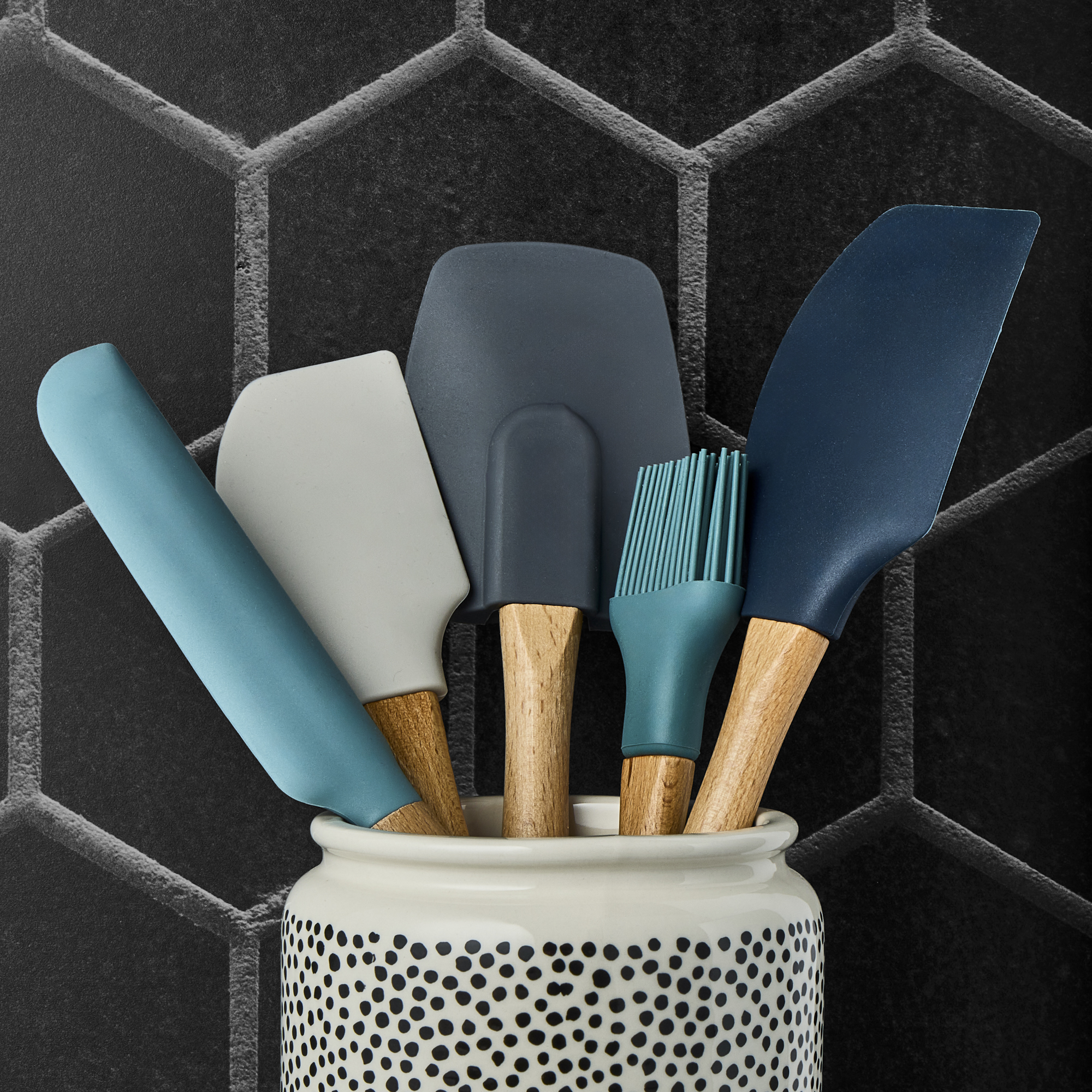 Thyme & Table 5-Piece Silicone Utensil Set, Green photo 6