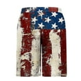 thumbnail image 4 of Men's Independence Day Beach Shorts Celebrating Independence Sports Shorts Stars Stripes Printed Elastic Waist Drawstring with Pockets Cropped Shorts, 4 of 5
