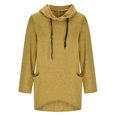 thumbnail image 4 of Fesfesfes Women Flannel Shirt Fashion Solid Color Hooded Long Sleeves Pockets Top Blouse Sweatershirt Sale Clearance, 4 of 6