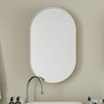 thumbnail image 3 of Hassch Oval Recessed Medicine Cabinet with 20x34in Mirror, White Metal Frame Storage Cabinet Mirror with Adjustable Shelves, Surface Mounted Wall Cabinet for Bathroom, 3 of 10